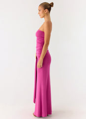 Party After Party Shell Maxi Dress Dark Pink