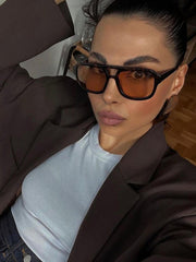 Retro Aviator Oval Sunglasses