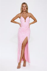 Rosalia Lace Maxi Dress Pink