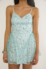 Roselisse Sequin Mini Dress Sage