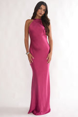 Saphirra Cowl Back Maxi Dress Berry