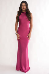 Saphirra Cowl Back Maxi Dress Berry
