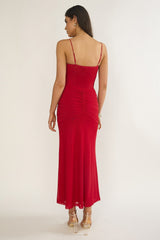 Serenella Lace Maxi Dress Red
