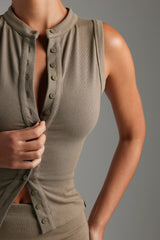 Sheveta Ribbed Tank Top Latte