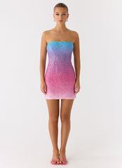 Step Closer Sequin Knit Mini Dress Pink