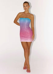 Step Closer Sequin Knit Mini Dress Pink