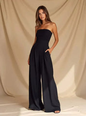 Strapless Wide-Leg Jumpsuit