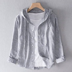 Striped Hooded Shirt