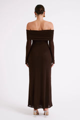 Suzie Off Shoulder Mesh Maxi Dress