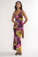 Tallis Asymmetric Maxi Dress Brown