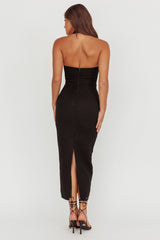 Tweedia Halter Midi Dress Black