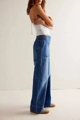 Wide-Leg Denim Jeans