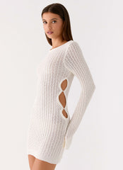 Zenzi Crochet Mini Dress White