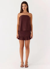 Lucie Mae Mini Skirt - Chocolate Drizzle