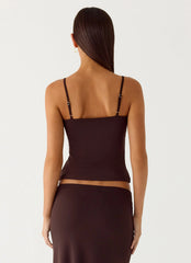 Garrix Bead Cami Top - Chocolate