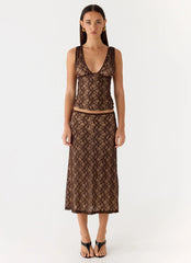 Options Lace Top - Chocolate