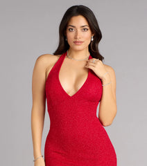 Cleo Glitter Knit Mermaid Formal Dress