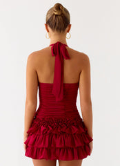 Someone Else Halter Top - Dark Cherry