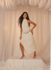 Evaden Low Rise Midi Skirt - Ivory