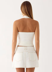 Julien Mid Rise Denim Mini Skirt - Ivory