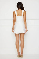 Exotic Flair Satin Mini Dress White