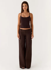Hot As Ice Low Rise Pants - Chocolate