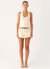 Vegas Nights Halter Neck Top - Yellow