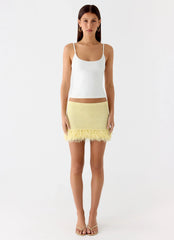 Elyssa Knit Mini Skirt - Lemon