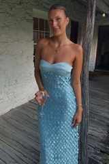 Sculpted Petal Strapless Evening Dress