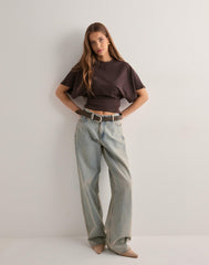 Cinched Waist Cropped T-Shirt