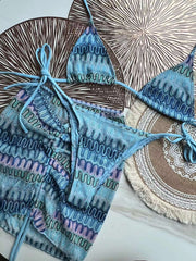 Wavy Knit Bikini Set