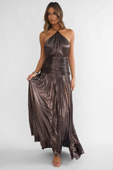 Ahmara Pleated Maxi Dress Gunmetal