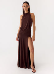All This Aura Maxi Dress Chocolate