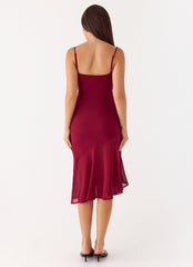 Anne Midi Dress Deep Red