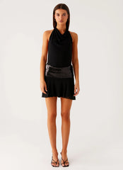 Kelsey Sequin Mini Dress - Black