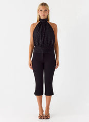 Willow Chiffon Top - Black Spot