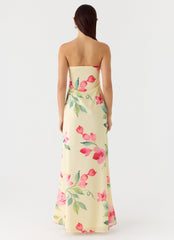 Bronté Strapless Maxi Dress Lemon Soleil