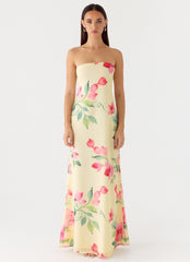Bronté Strapless Maxi Dress Lemon Soleil