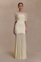 Caspian Off Shoulder Mesh Maxi Dress