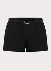 Katie Suede Mini Shorts - Black