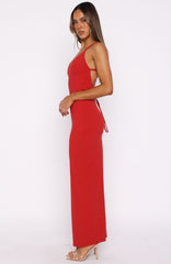 Crimson Flame Maxi Dress