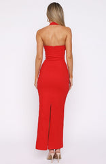 Crimson Gala Maxi Dress