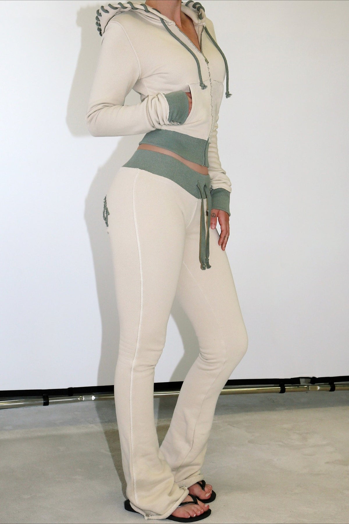 Cropped Hooded Cardigan Set