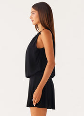 Makes Sense Mini Dress - Black