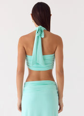 Coletta Wrap Top - Aqua