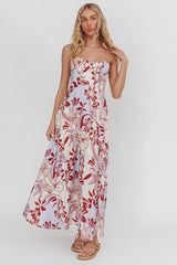 Echoes A Line Midi Dress Floral Purple