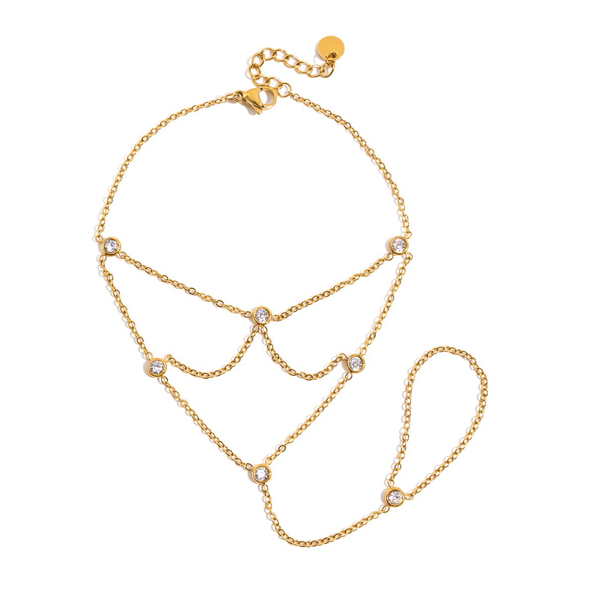 Elara Crystal Ring Bracelet 18K Gold