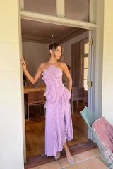Eliza Pleated Ruffled Maxi Dress