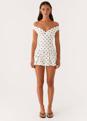 Endless Romance Mini Dress White Polkadot