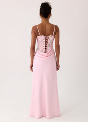 Euphoric Beaded Maxi Dress Pink